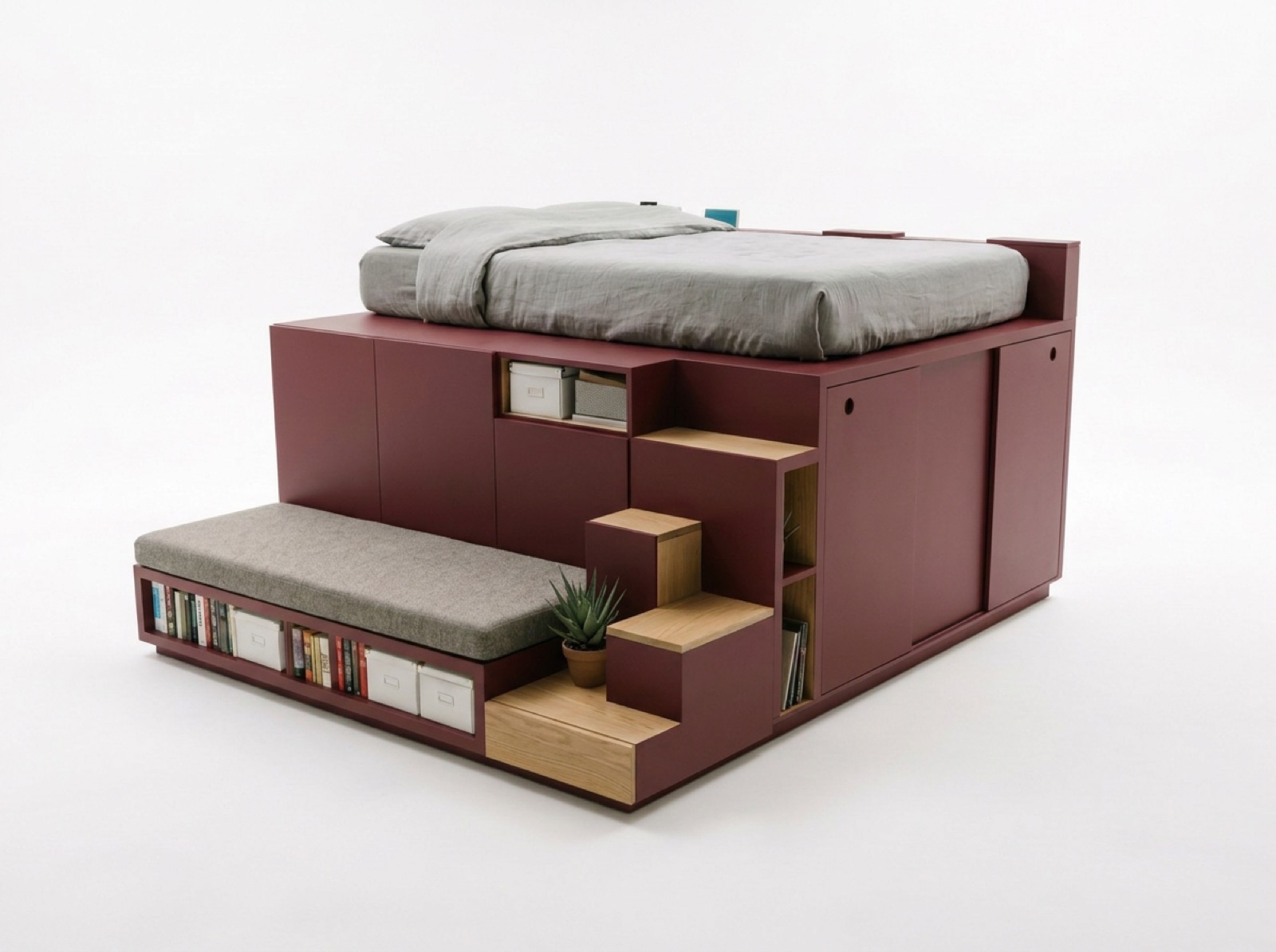 cube in dark red